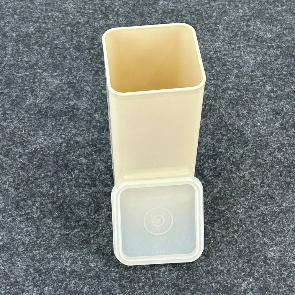 Vintage Tupperware Modular Mates Square Canister Almond Cream 1829-1 with Lid